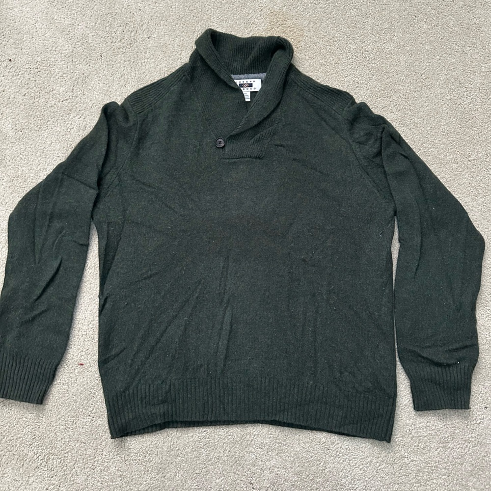 Joseph Abboud green shawl collar sweater XL